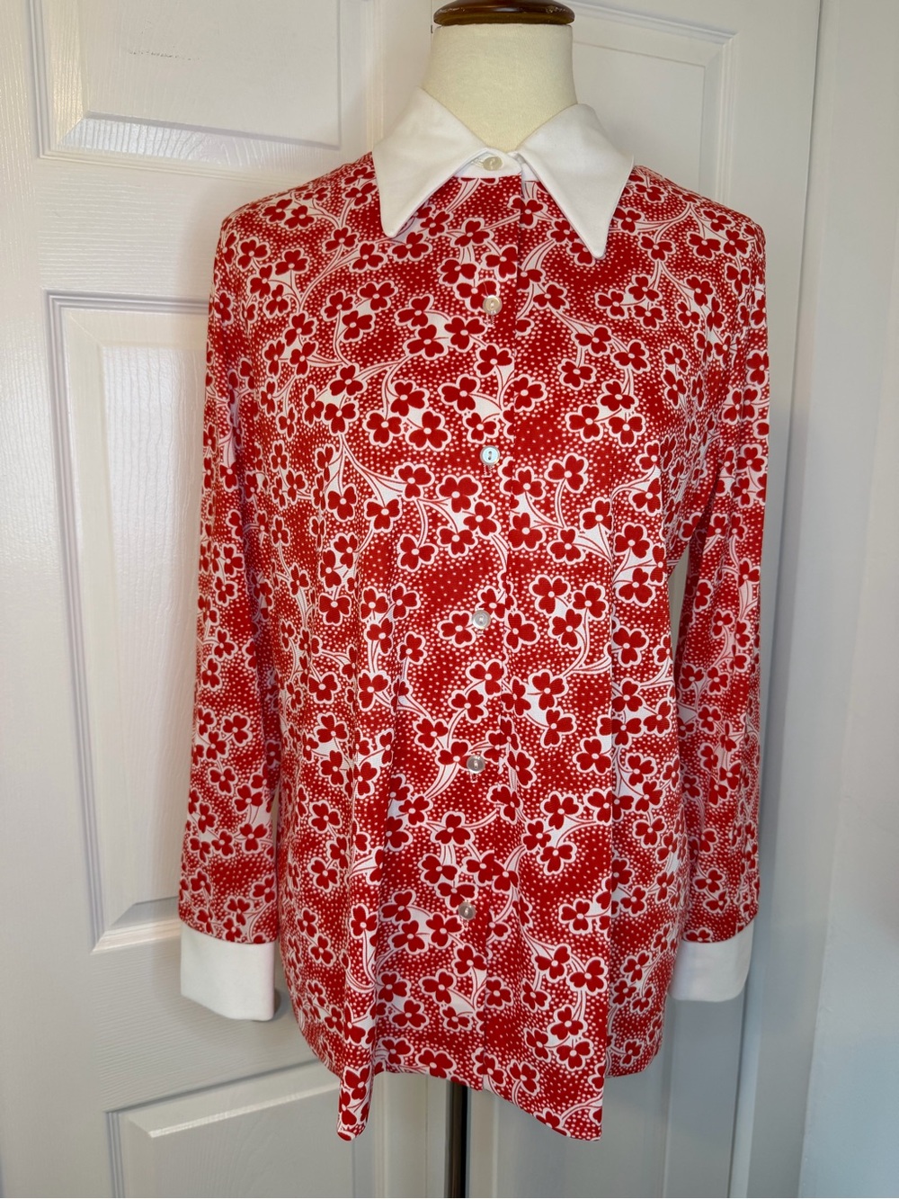 Vintage Alex Colman Floral Dagger Collar Button Up